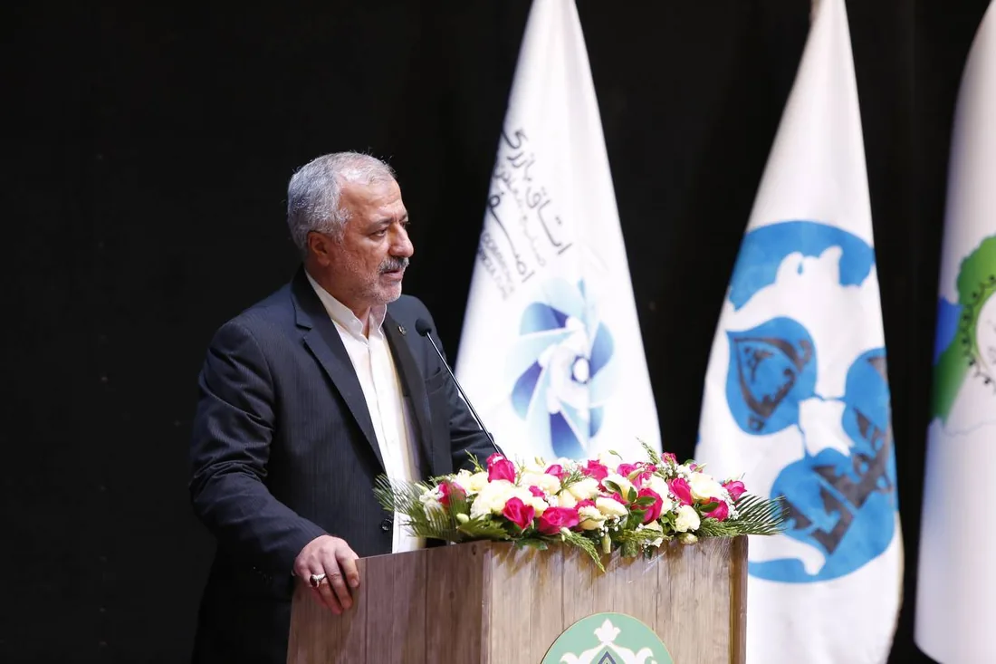 A speaker addressing the First International Congress of Nations Diplomacy in Isfahan