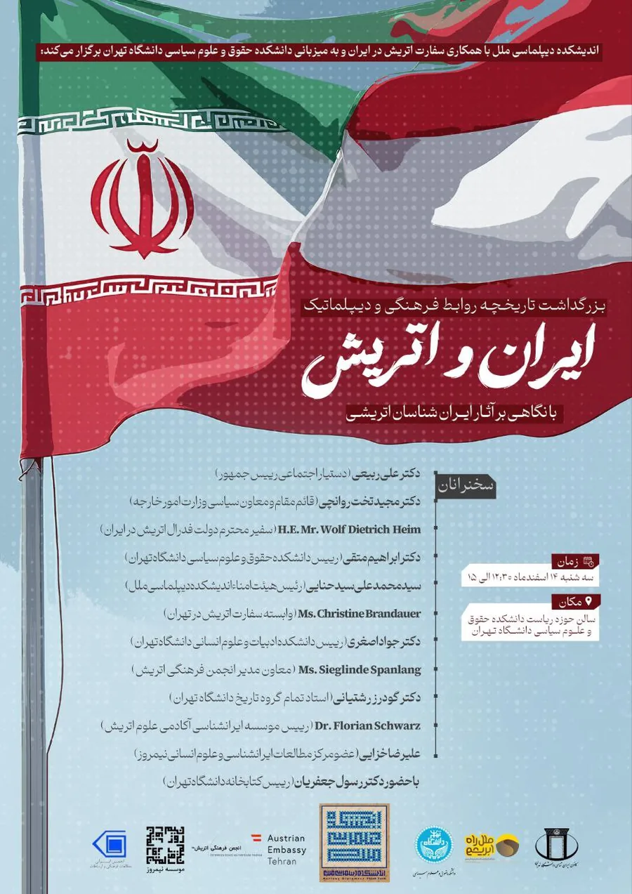 Poster for the Iran and Austria conference, Isfahan 2023